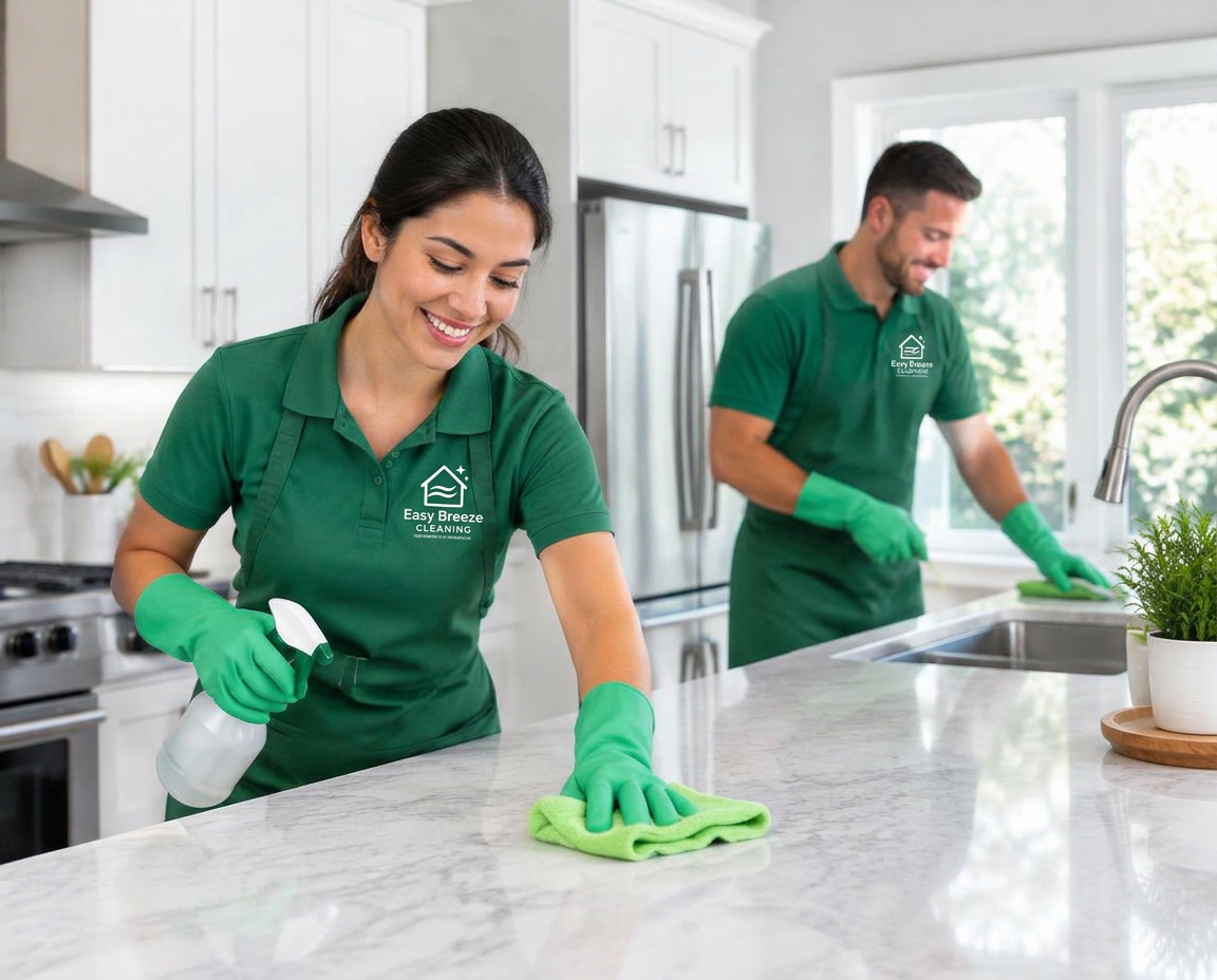 Easy Breeze team cleaning a kitchen